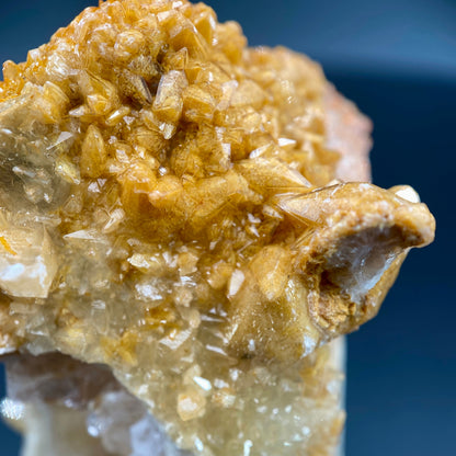 39.46 g. Danburite with Quartz Druzy and Golden Calcite – Danburite