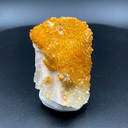 80.80 g. Danburite with Quartz Druzy and Golden Calcite – Danburite