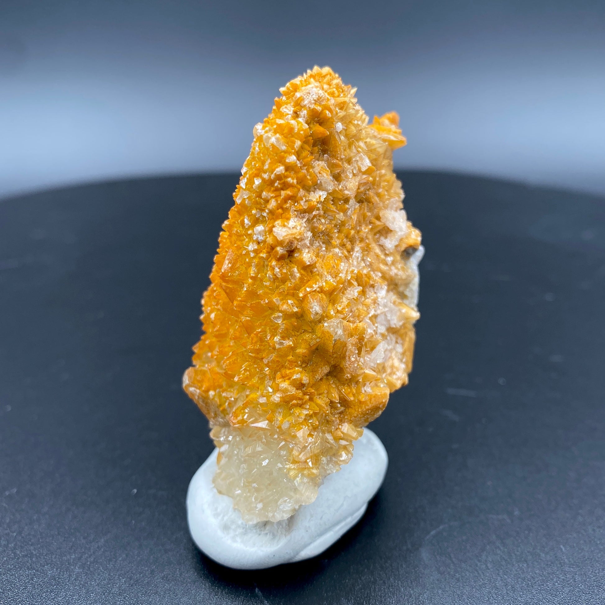 80.80 g. Danburite with Quartz Druzy and Golden Calcite – Danburite