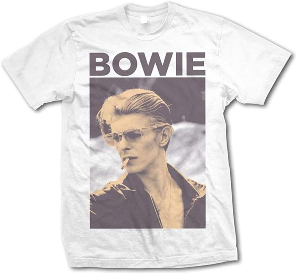 David Bowie Smoking T-Shirt - Officially Licensed – XXL Clothing, Shoes & Accessories > Men > Men's Clothing > Shirts > T-Shirts