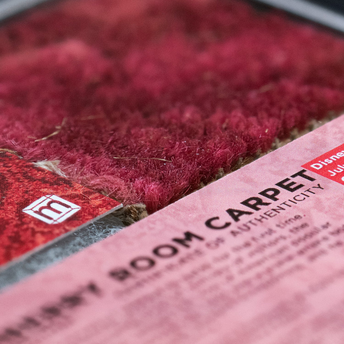 Walt Disney’s Disneyland Apartment Carpet | Cranberry Room, 2 × 2 in – Specimens > Relics & Artifacts > Pop Culture