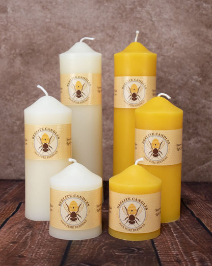 Dome Top Pillars 2½ inch diameter 100% Pure Beeswax – Geometric