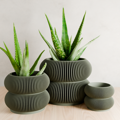 Double BUBBLES Planter – Green Planter