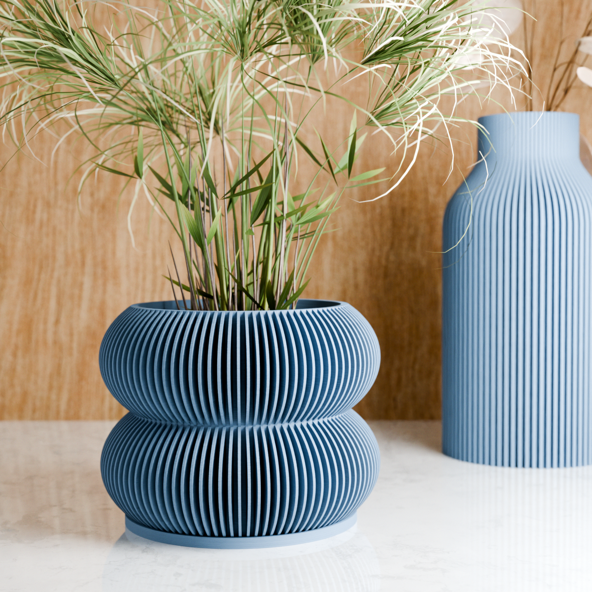 Double BUBBLES Planter – Blue Planter
