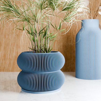 Double BUBBLES Planter – Blue Planter