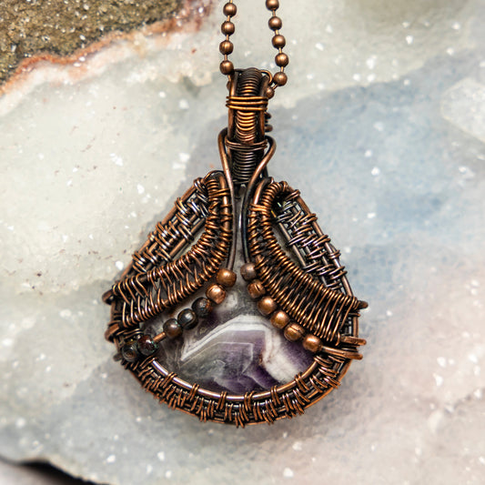 Dream Amethyst Wire Wrap Crystal Pendant