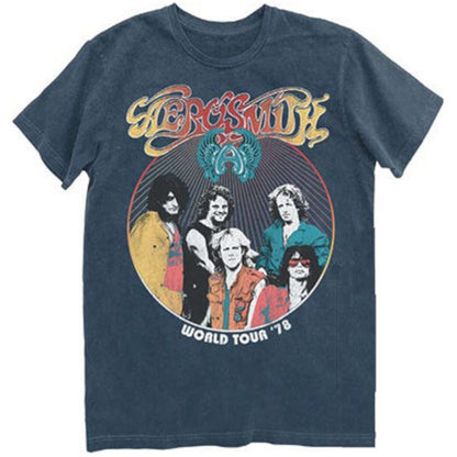 Aerosmith T-Shirt - 1977 World Tour Vintage – L