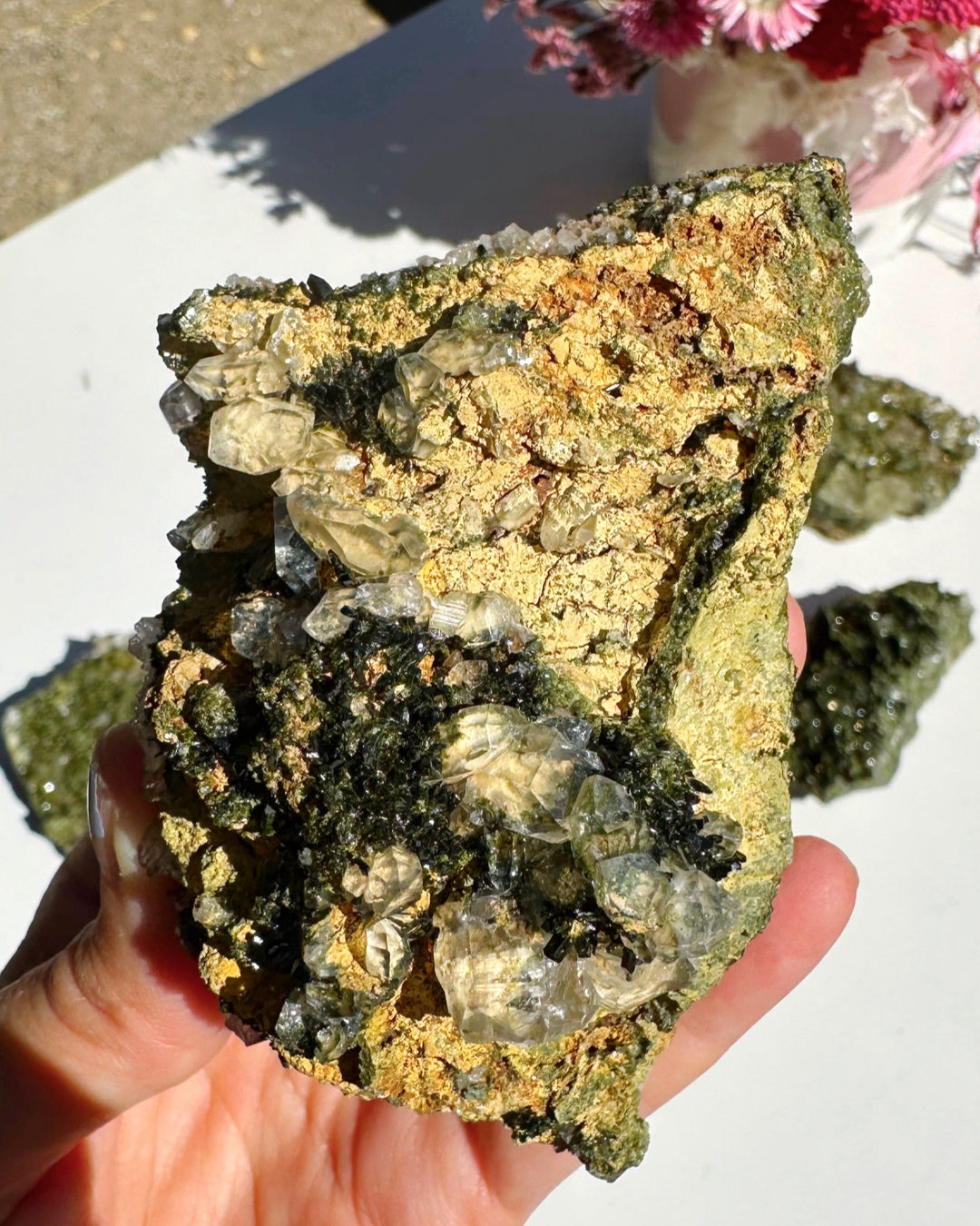 Epidote Quartz Cluster –