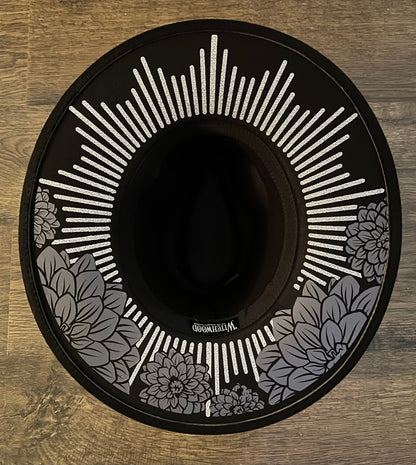 Vegan Felt Hat - XL Brim - Dahlia Burst