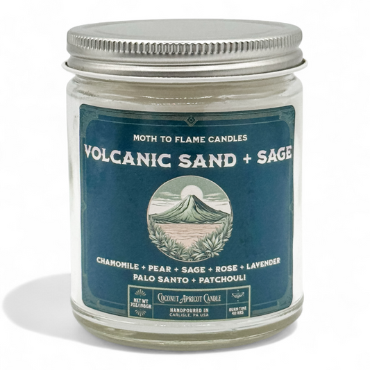 Volcanic Sand + Sage - 7 oz - Chamomile, Lavender, Palo Santo, Sage