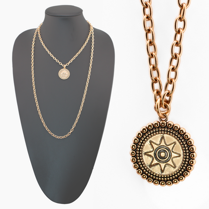 I Am Worthy Sun Essential Necklace – Antique Gold essential