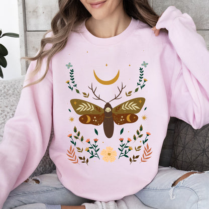 Enchanted Moth Garden - Sweatshirt – Light Pink Sweatshirt