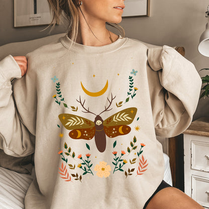 Enchanted Moth Garden - Sweatshirt – Sand Sweatshirt