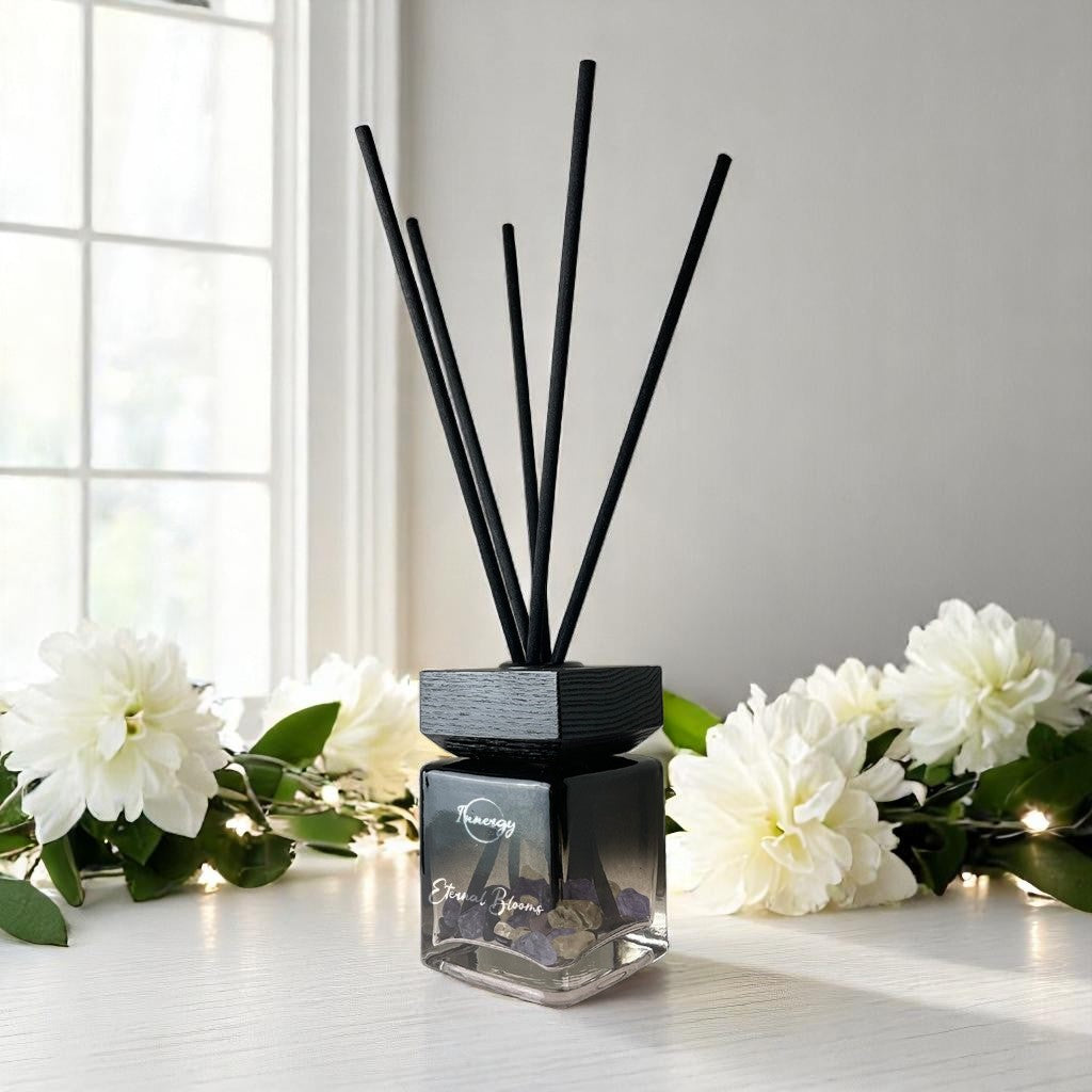 Eternal Blooms Crystal-Enhanced Reed Oil Diffuser, 3oz/100ml