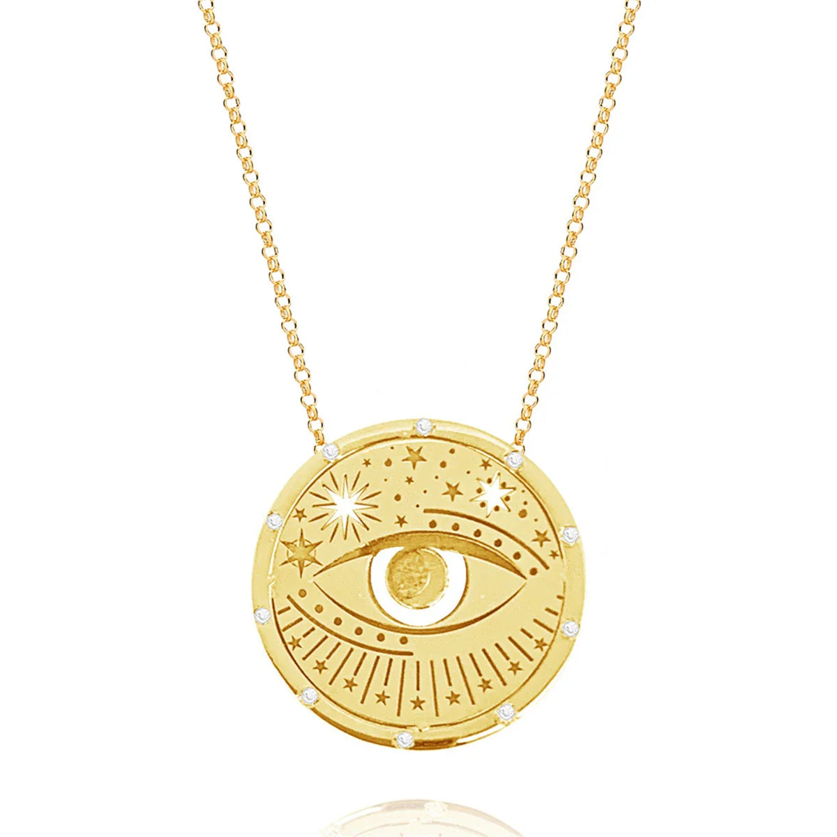Gold Boho Design Necklaces – Eye necklace