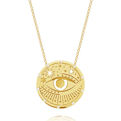 Gold Boho Design Necklaces – Eye necklace