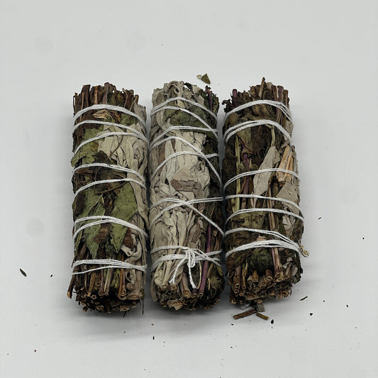 Peppermint & White Sage Smudging Sticks - 4" - Native-Owned, Sustainably Harvested