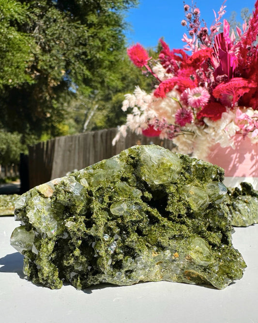 Epidote Quartz Cluster –