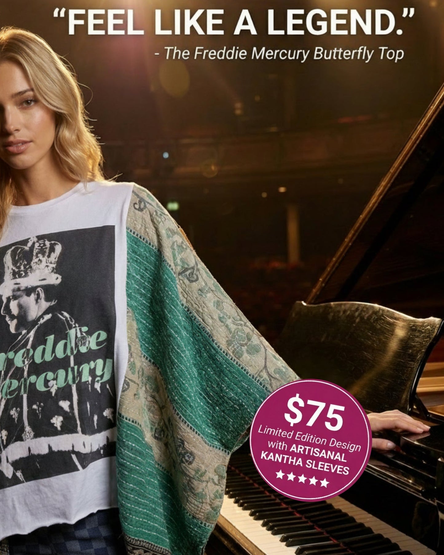 Freddie Mercury Butterfly Top/Poncho