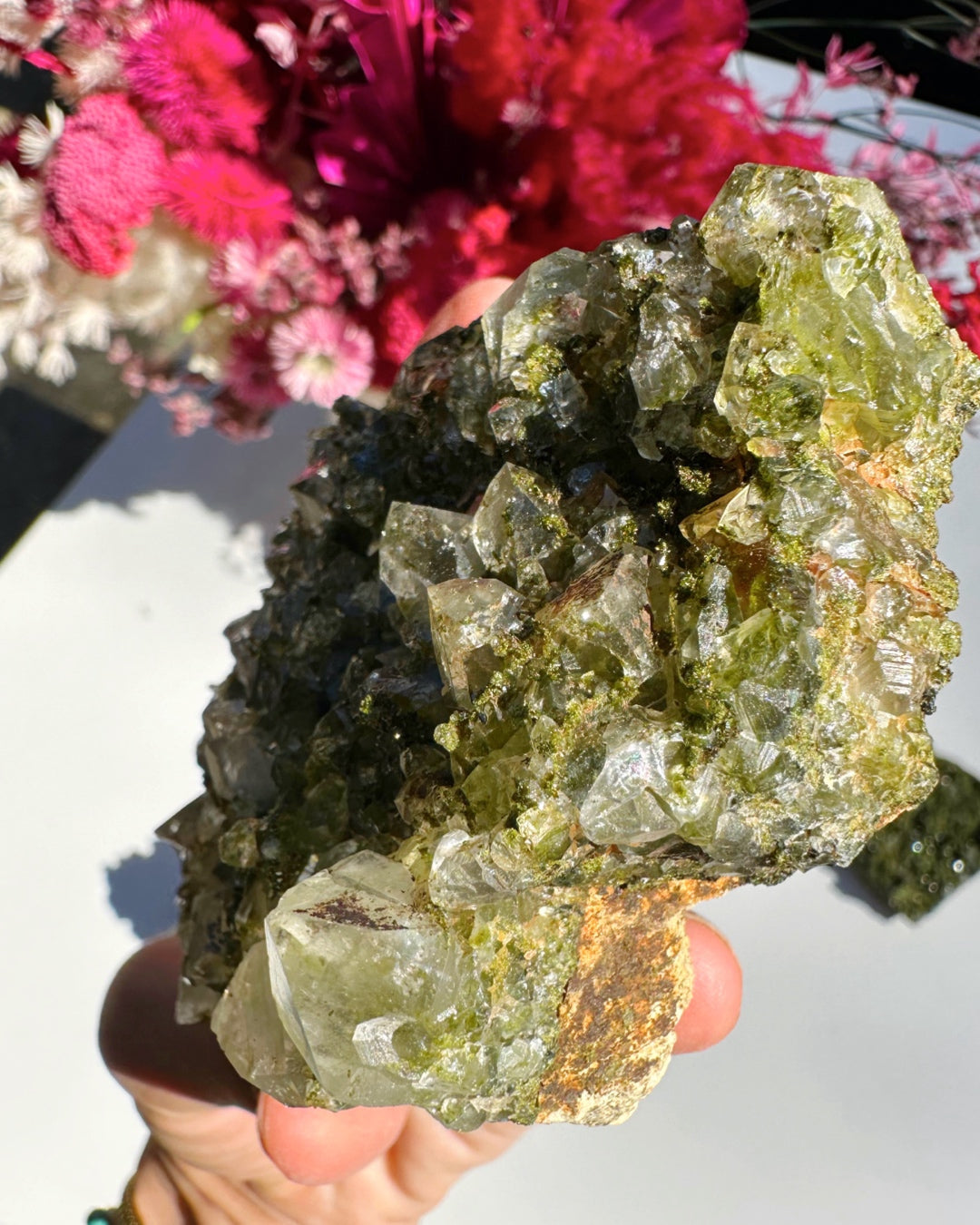 Epidote Quartz Cluster –