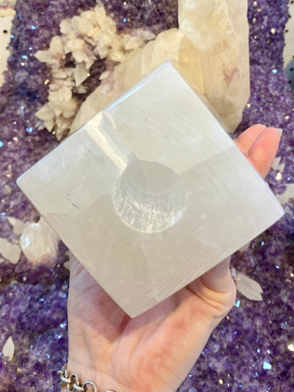 Selenite Lamp 8” Rectangle | Satin Spar Cleansing Crystal