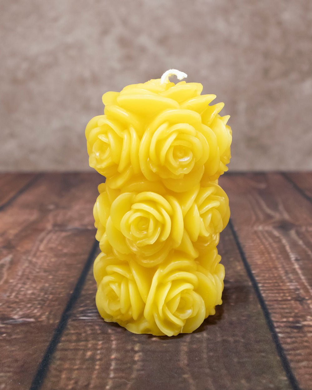 Fading Rose Pillar Candle – Embossed