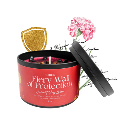 Fiery Protection Candle — 8‑oz Wall of Protection Ritual –