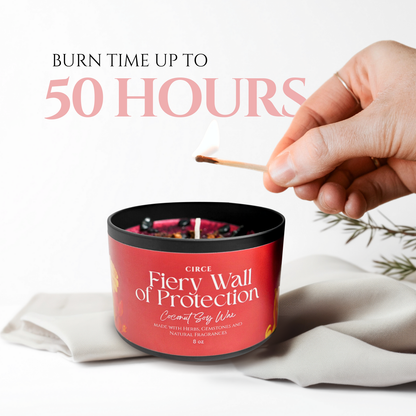 Fiery Protection Candle — 8‑oz Wall of Protection Ritual –