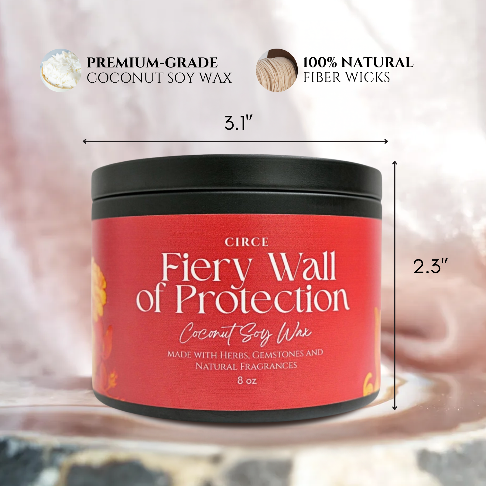 Fiery Protection Candle — 8‑oz Wall of Protection Ritual –