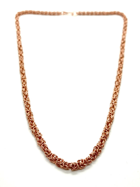 Delicate Byzantine Chainmaille Necklace in Copper – necklaces