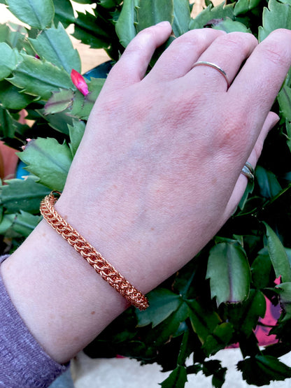 Foxtail Chainmaille Bracelet in Copper
