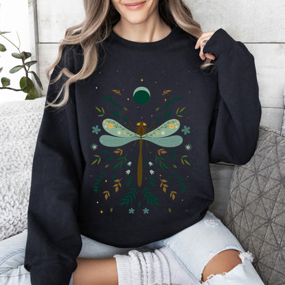 Floral Night Sky - Sweatshirt – Black Sweatshirt