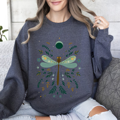 Floral Night Sky - Sweatshirt – Heather Dark Grey Sweatshirt