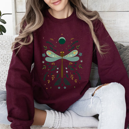 Floral Night Sky - Sweatshirt – Maroon Sweatshirt