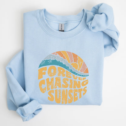 Forever Chasing Sunsets, Beach, Retro Sweatshirt
