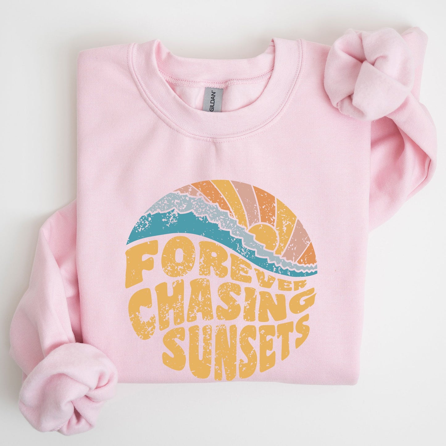 Forever Chasing Sunsets, Beach, Retro Sweatshirt