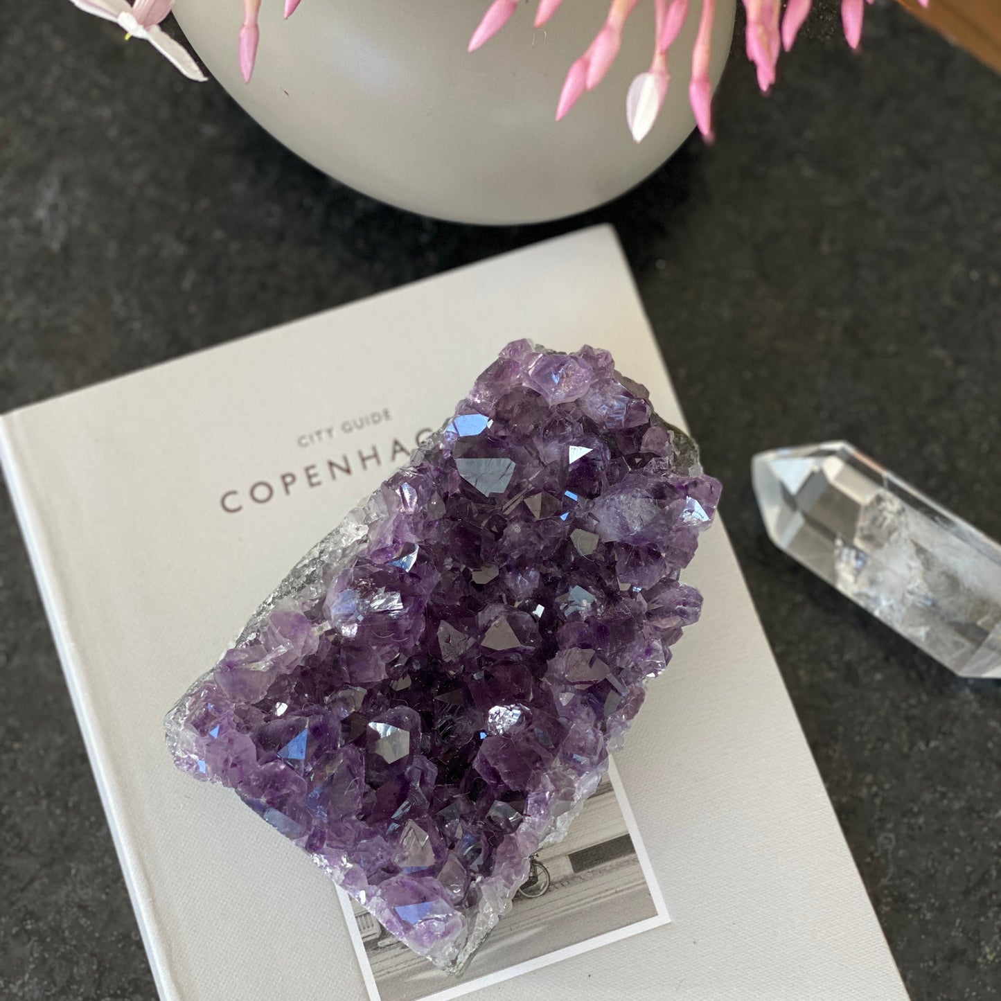 Amethyst & Agate Cluster – Crystal Home Decor & Coffee Table Decoration