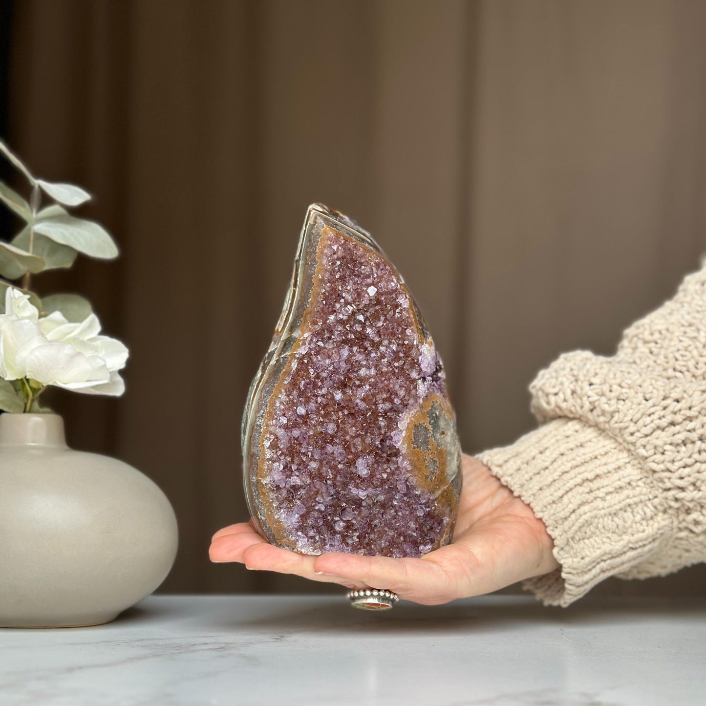 Amethyst stone, amethyst flame