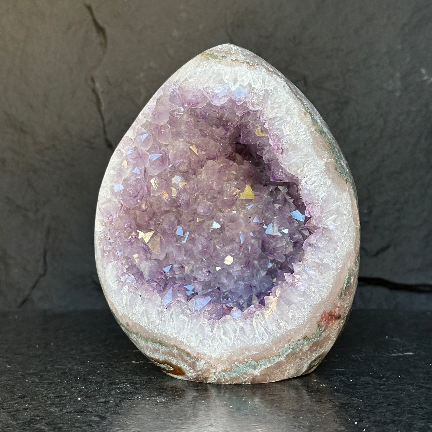 Quartz, Amethyst & Agate Oval – 7.5 lb Fully Polished Crystal