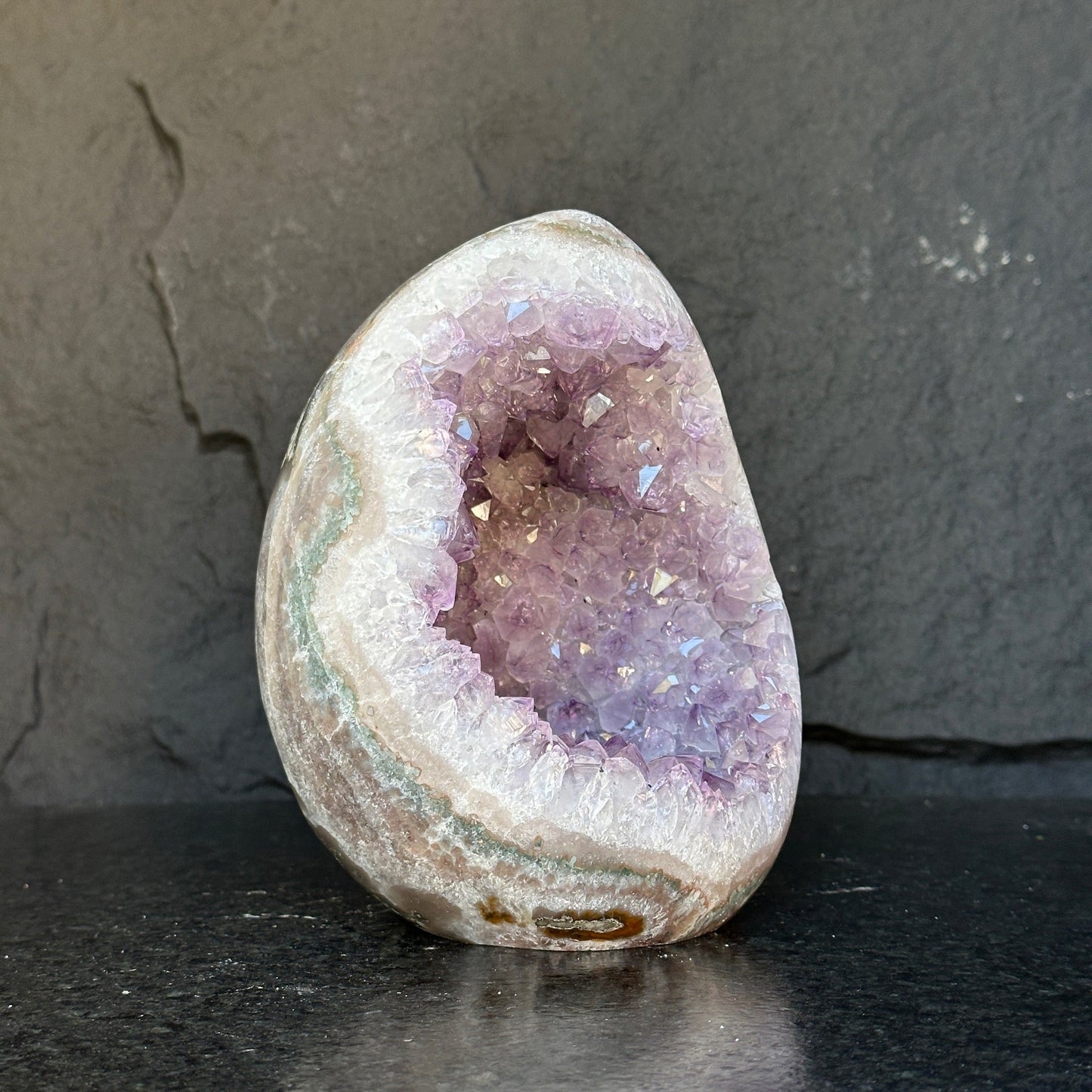 Quartz, Amethyst & Agate Oval – 7.5 lb Fully Polished Crystal