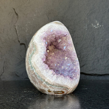 Quartz, Amethyst & Agate Oval – 7.5 lb Fully Polished Crystal