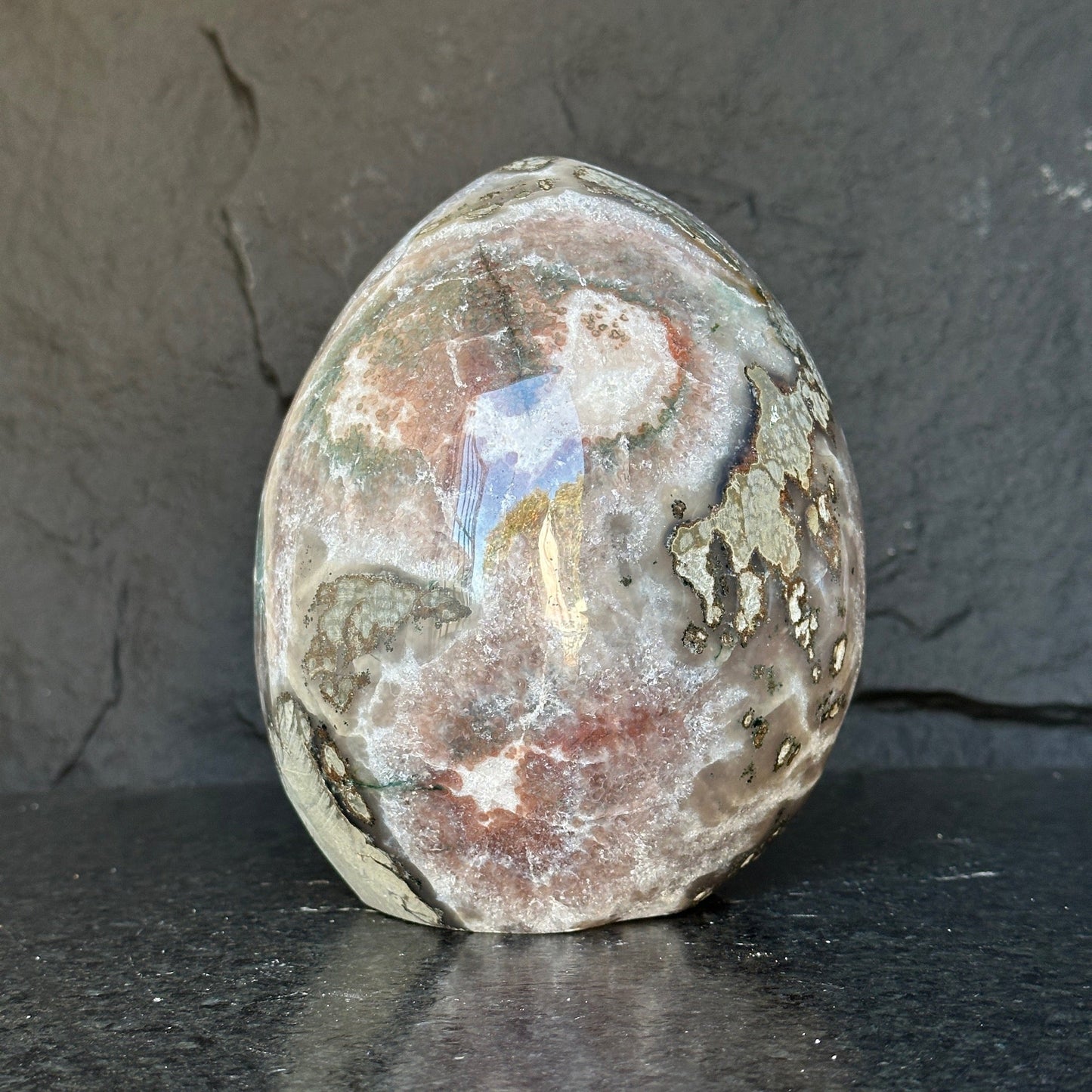 Quartz, Amethyst & Agate Oval – 7.5 lb Fully Polished Crystal