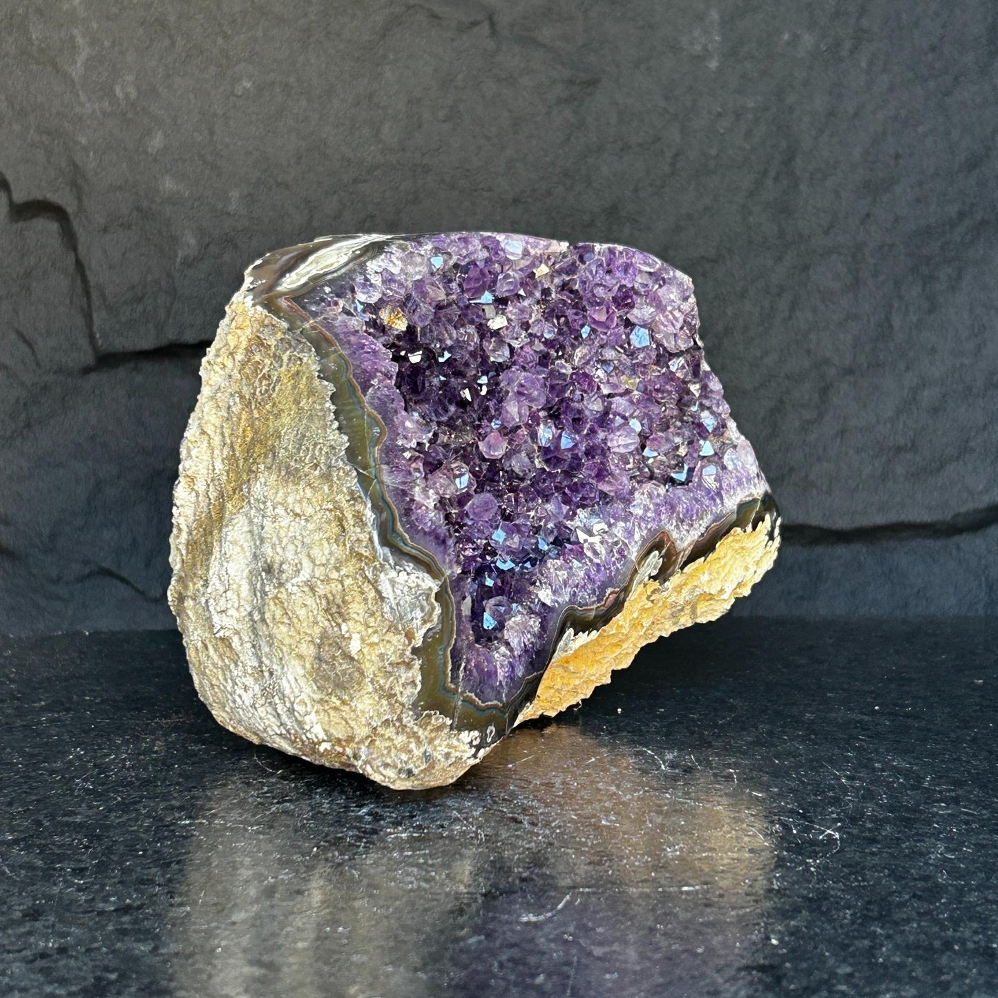 Amethyst Centerpiece Cave Geode with Agate Formations