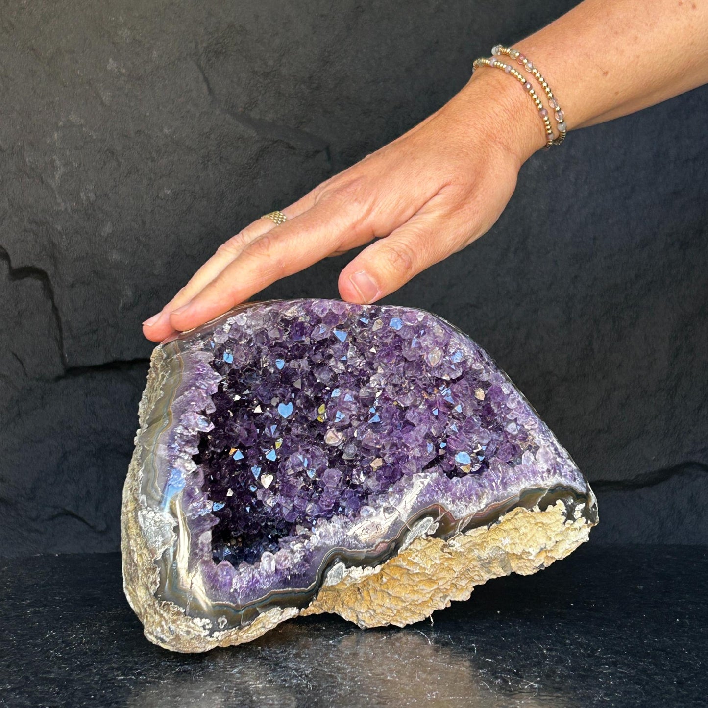 Amethyst Centerpiece Cave Geode with Agate Formations