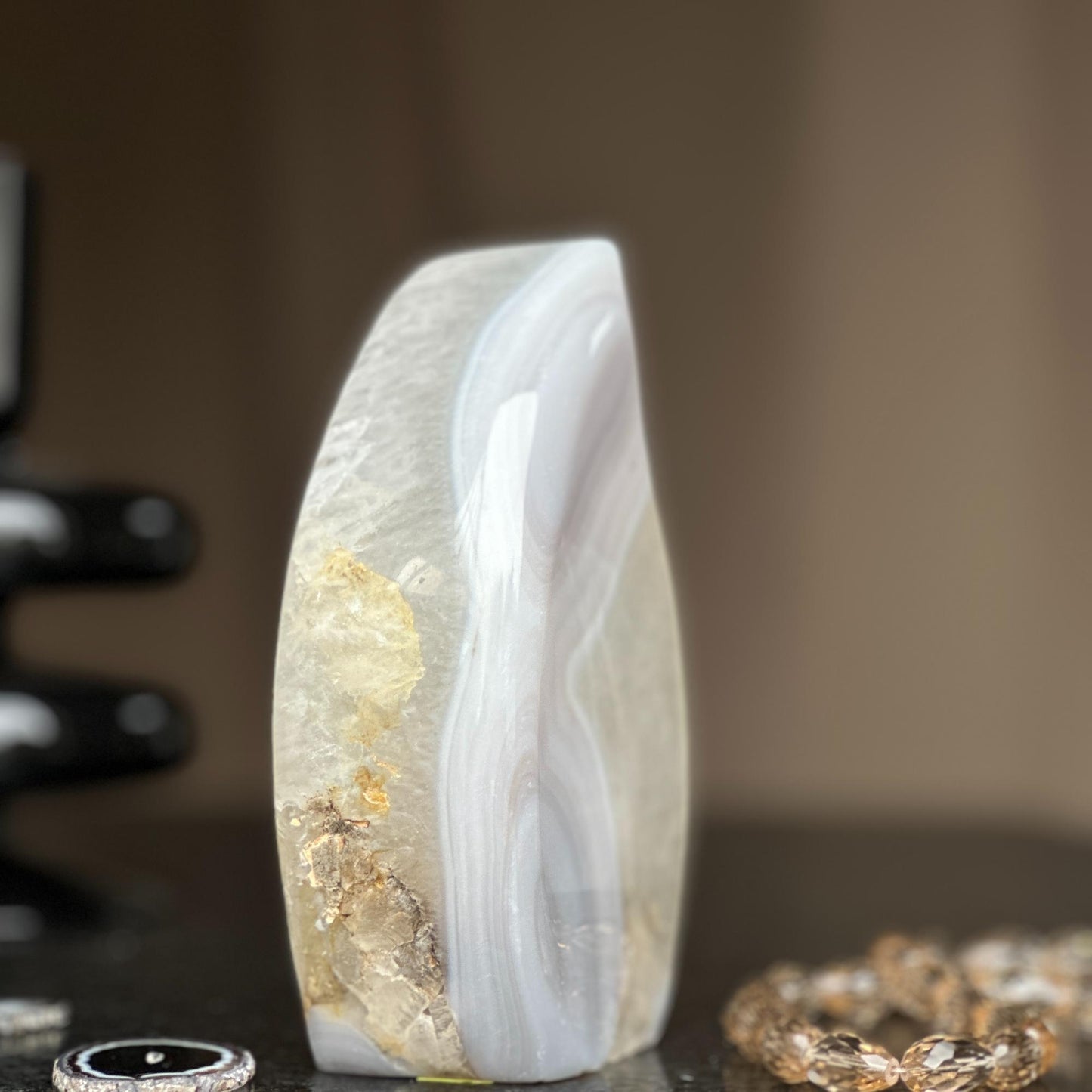 Large Agate Crystal Flame Cluster – Polished Healing Stone