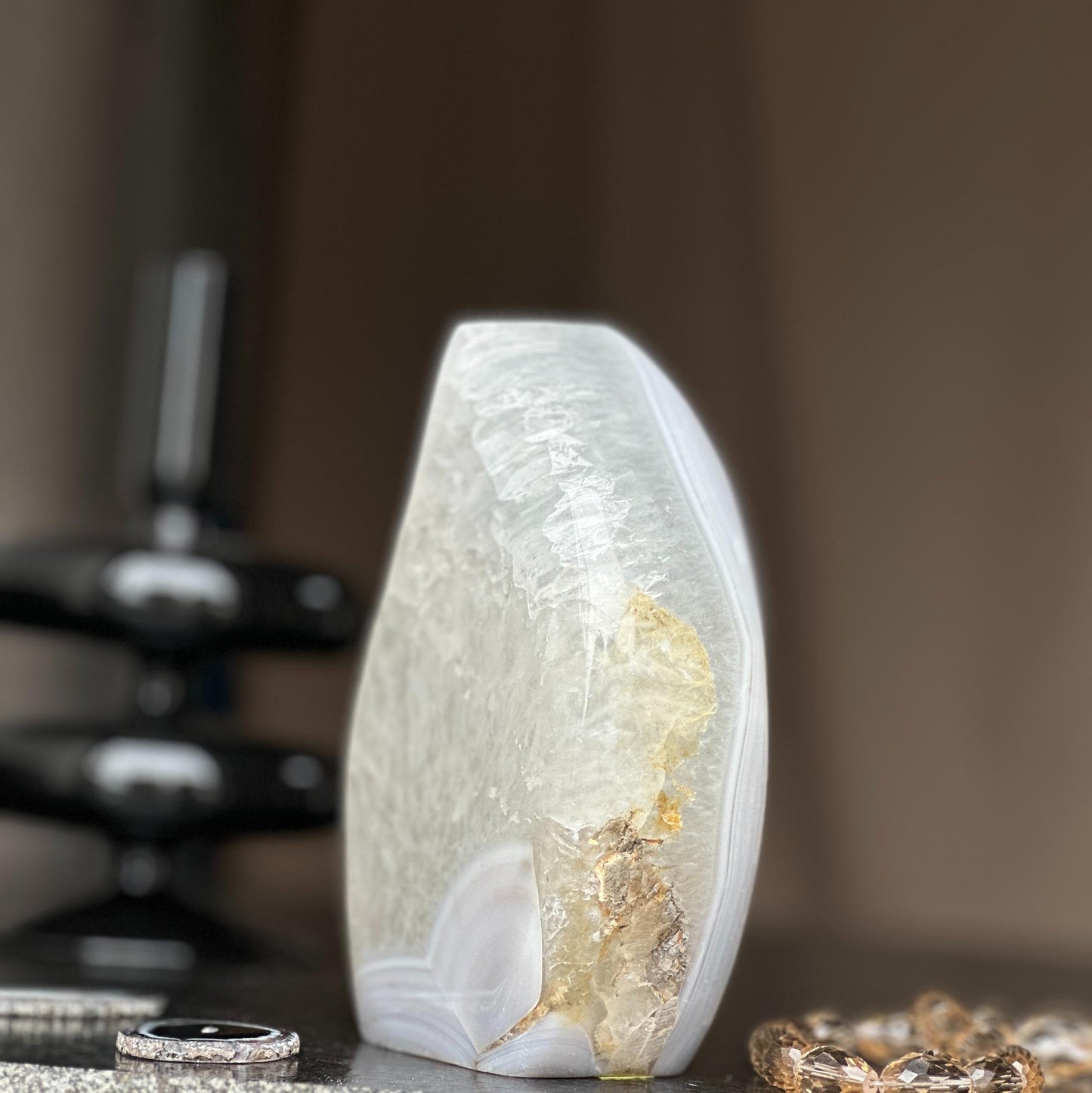 Large Agate Crystal Flame Cluster – Polished Healing Stone