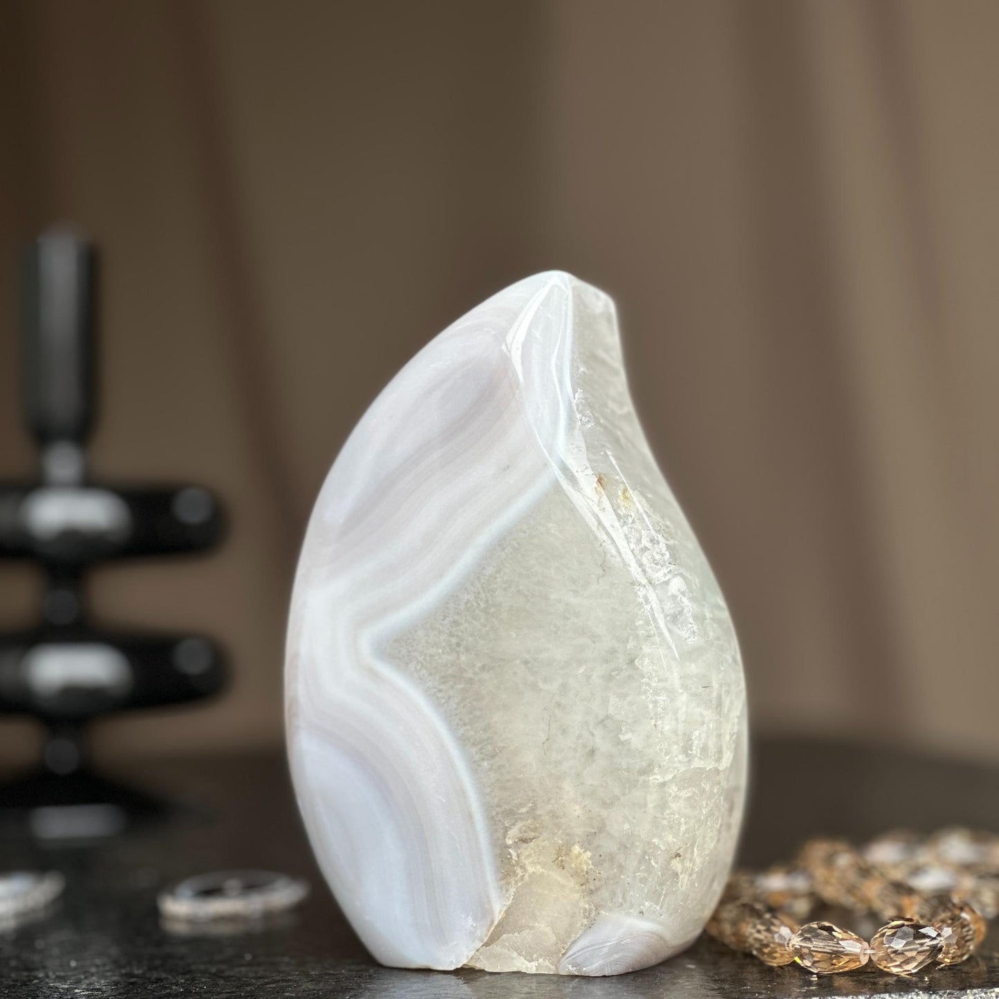 Large Agate Crystal Flame Cluster – Polished Healing Stone