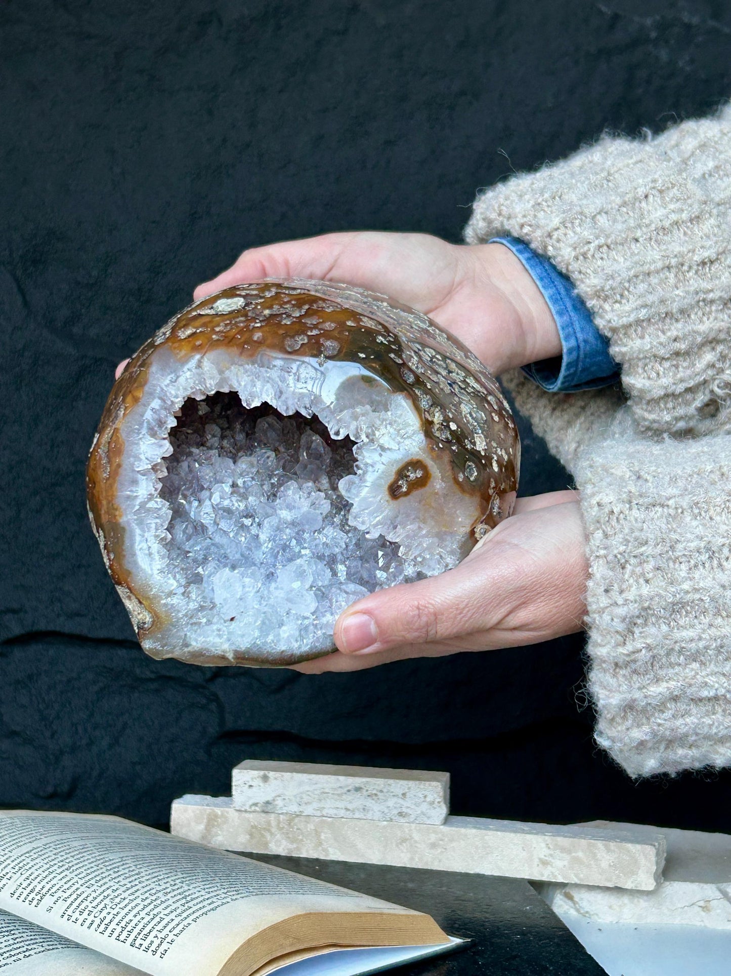 Natural Quartz Geode – 4+ lb Sparkling Crystal Cluster