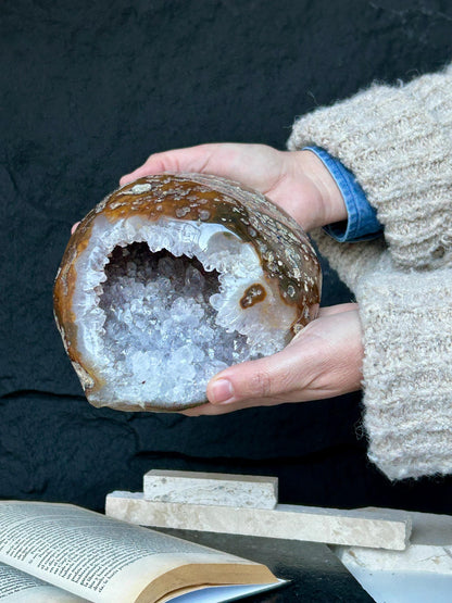 Natural Quartz Geode – 4+ lb Sparkling Crystal Cluster
