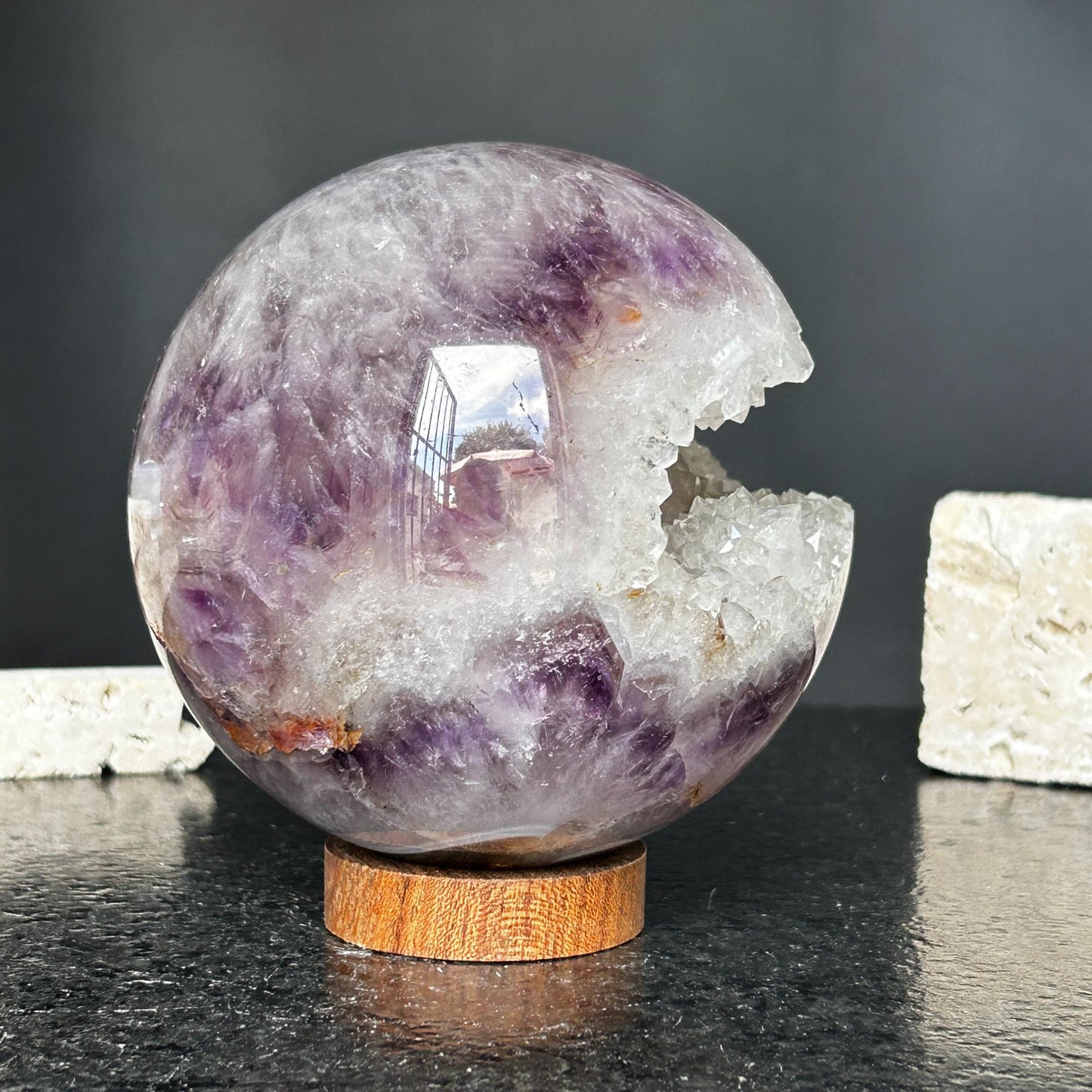 Amethyst Quartz Crystal Sphere – Extra Large Polished Display